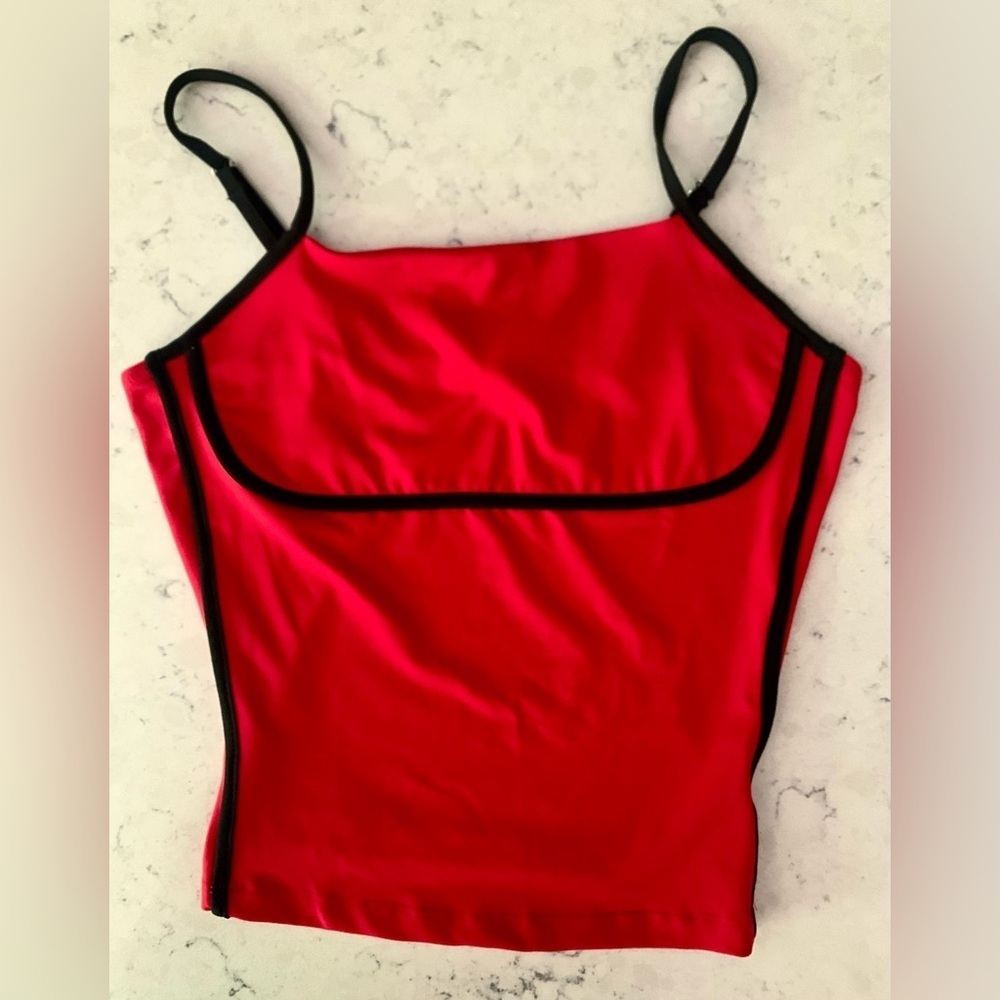 Trendy Queen Womens Camisole Tube Top with Adjustable Spaghetti Strap Red S NWT